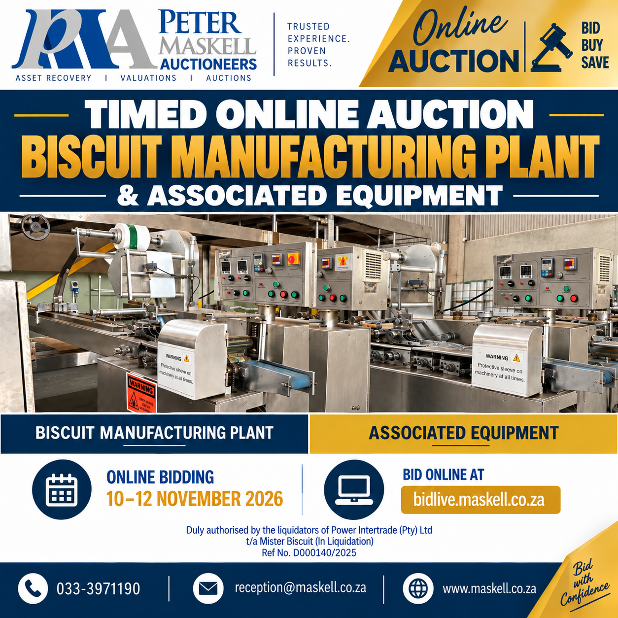 Peter Maskell Auctions : Biscuit Manufacturing Plant & Associated Equipment On Auction